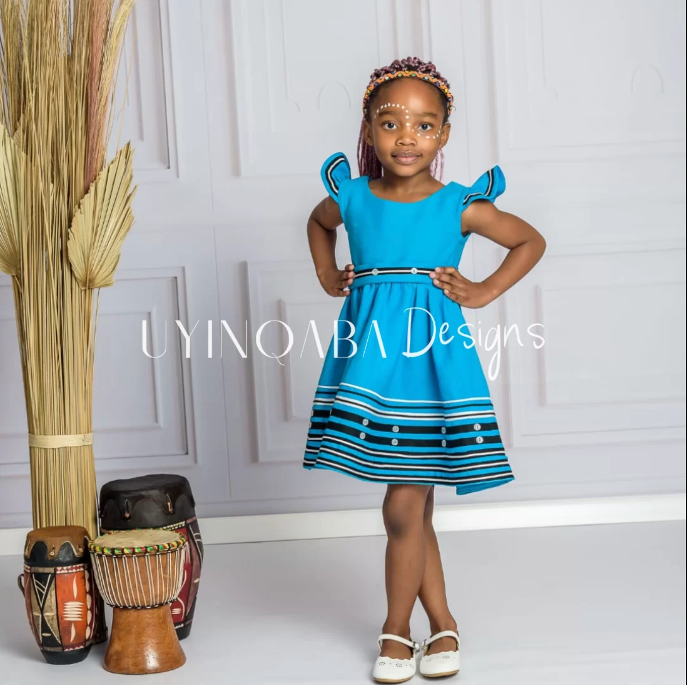 Turquoise dresses top for kids