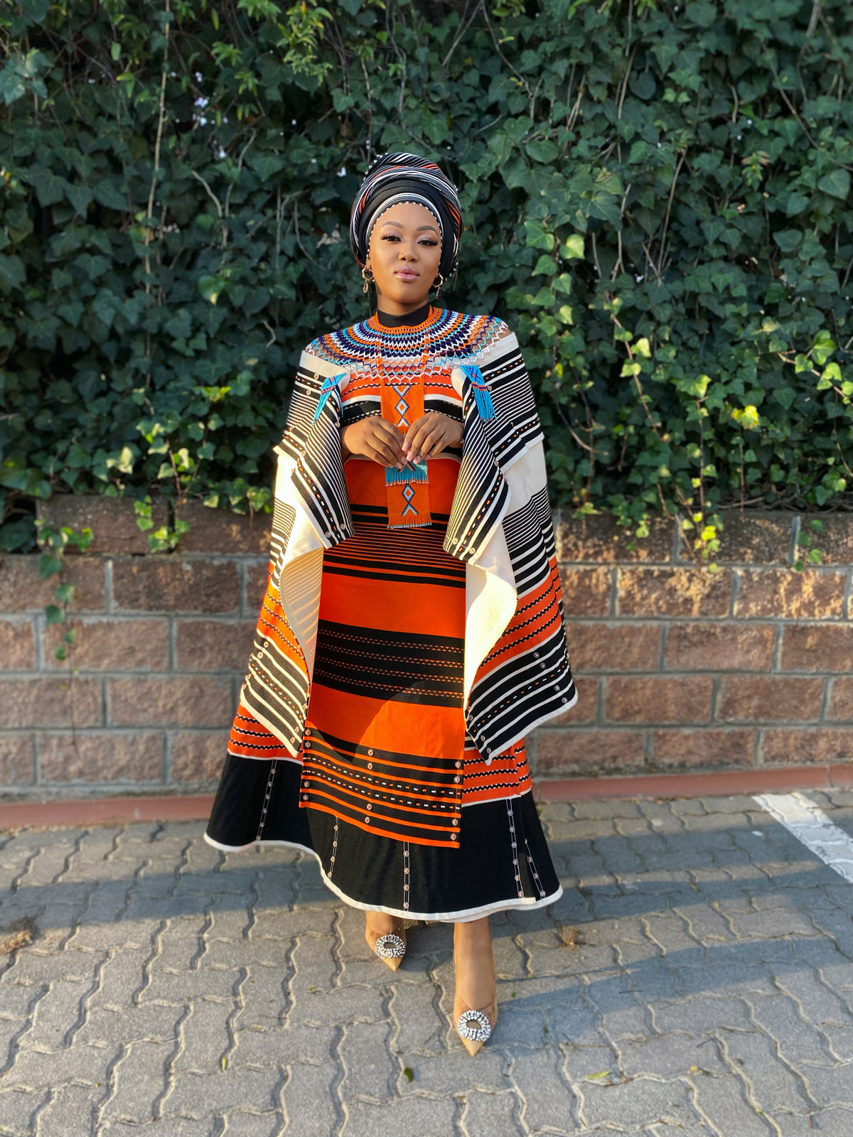 Incebetha Images Cream and Orange 5 piece set