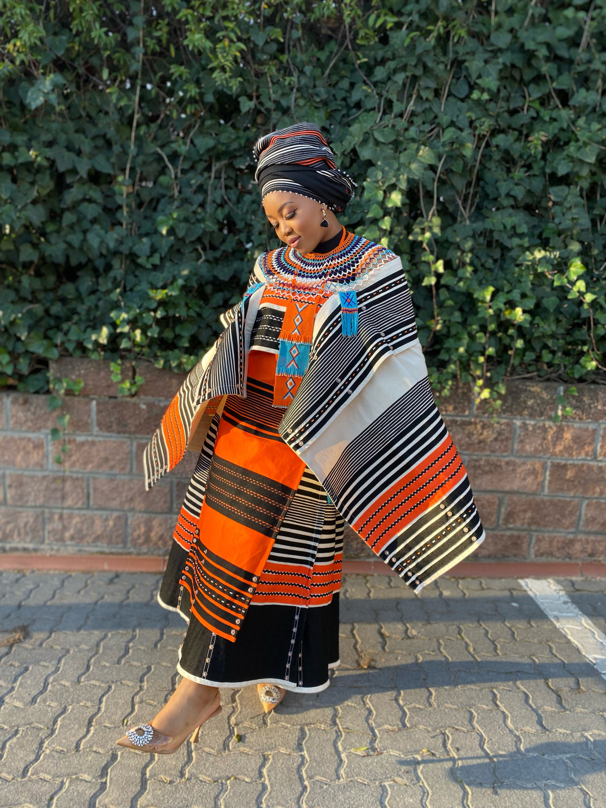 Incebetha Images Cream and Orange 5 piece set