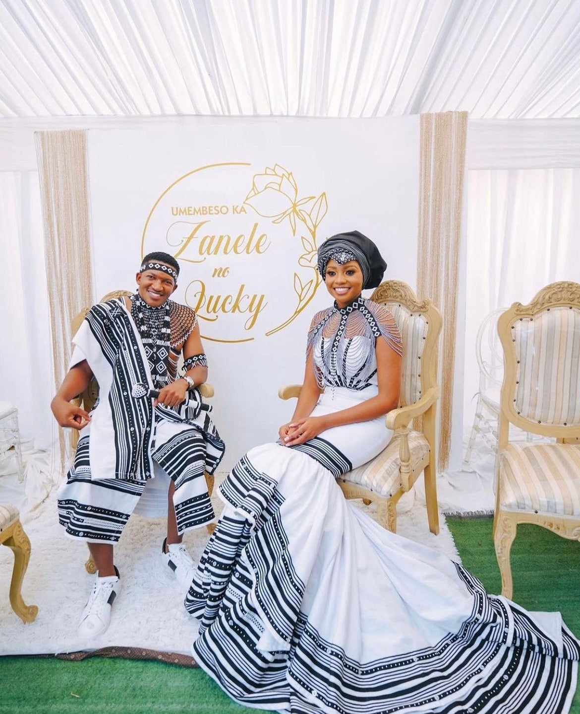 Zanele-Black & White Xhosa wedding ensemble