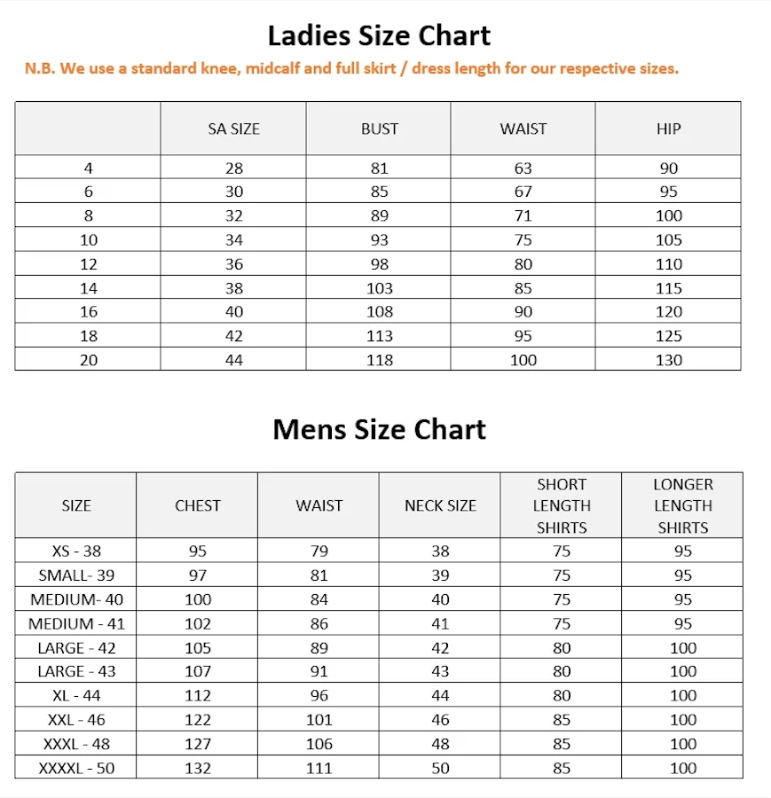 SIZING CHART