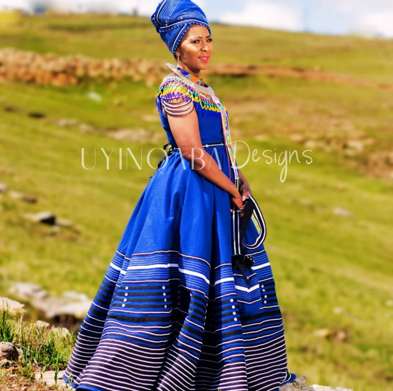 Royal blue traditional sales outfits